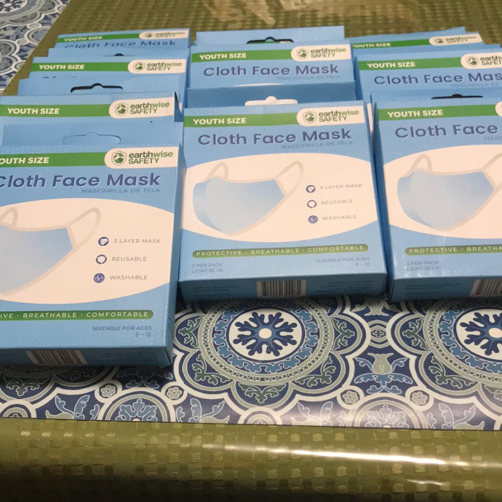 Youth cloth face masks lot of 10 packages